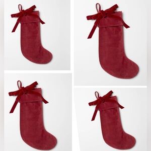 *** Set of 4 *** Velvet Bow 2025 Christmas Stocking Ref Threshold™ Studio McGee